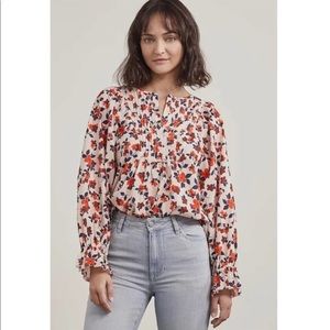 Elizabeth and James | floral bib pintuck blouse